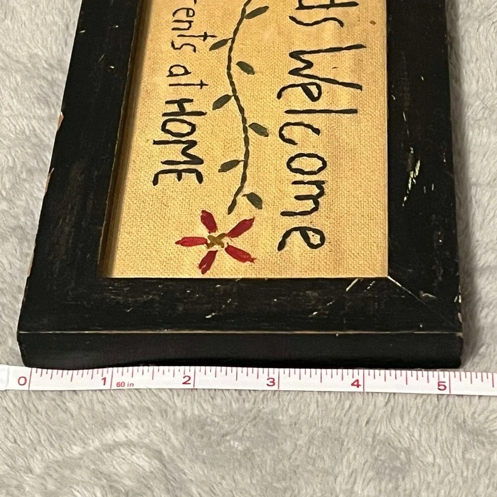 Grandkids Welcome Leave Parents At Home Wall/door Sign Stitched Handmade VINTAGE